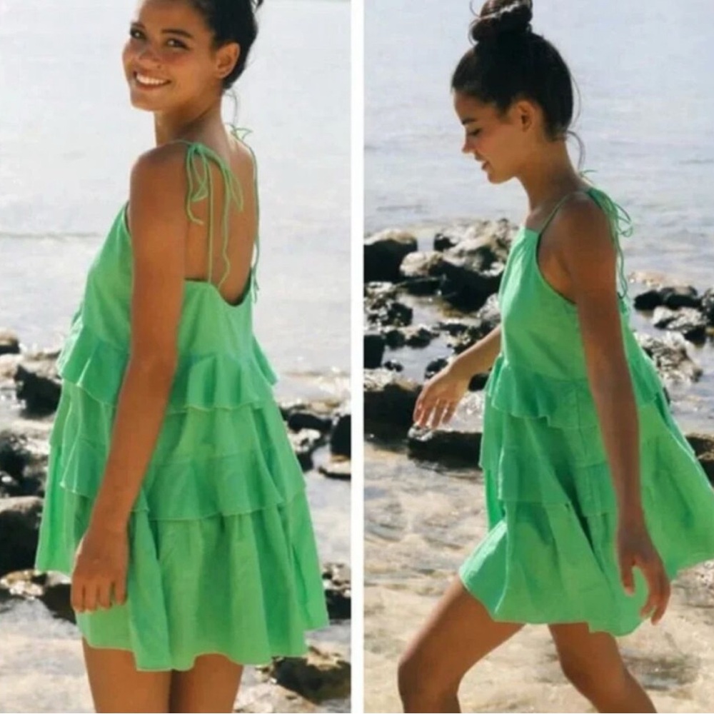 Emerald Tiered Mini Dress